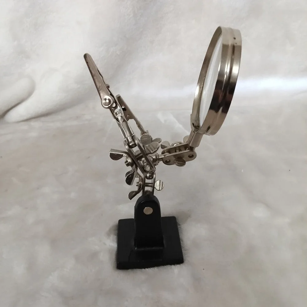 Helping Hands Soldering Station Magnifying Glass Dual Alligator Clips Craft Tool